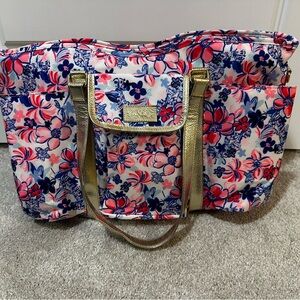 Lilly Pulitzer Floral bag with Gold Trim
